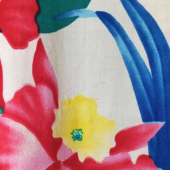 Bloomingdale's 80's Vintage Bright Tropical Short Sleeve Button Down Shirt Large - Picture 12 of 12